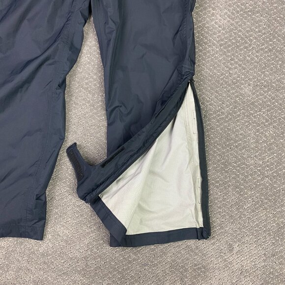 LL Bean Rain Pants Men's Medium Black Waterproof TEK Nylon Drawstring Ankle Zip - Picture 3 of 12